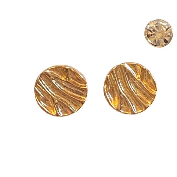 5 Pair Gold Tone Earring Set - Picture 5 of 6